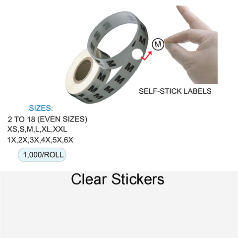 CLEAR SIZE STICKERS