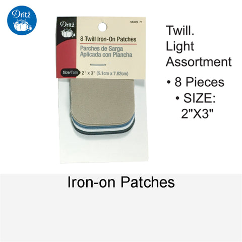 IRON-ON PATCHES TWILL LIGHT