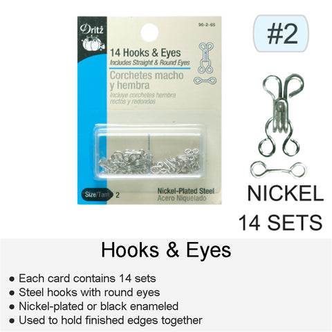 HOOKS & EYES 2-NK
