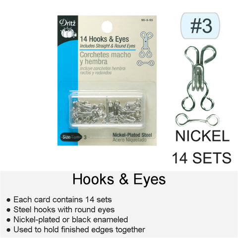 HOOKS & EYES 3-NK