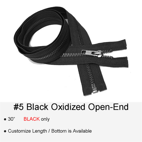 YKK #5 Metal Two-Way Open End Zippers - Black