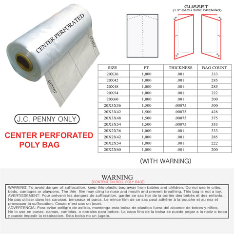 POLY BAG - CENTER PERFORATED