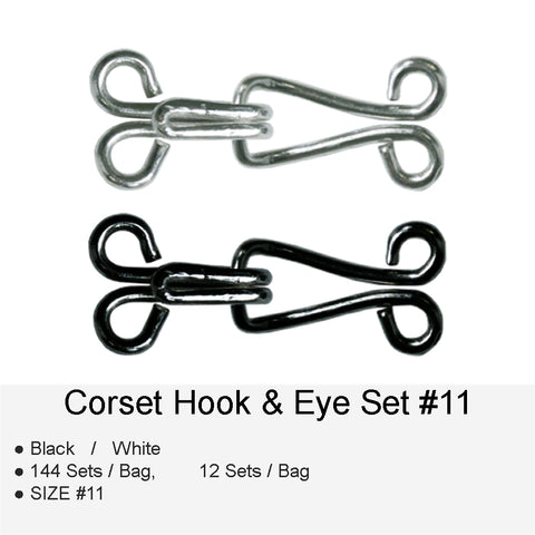 Professional Metal Hook and Eye Fastening 11 colors Fur Hook