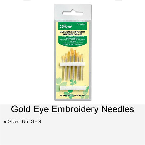 GOLD EYE EMBROIDERY NEEDLES NO.3-9