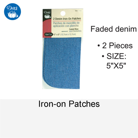 IRON-ON PATCHES FADED DENIM