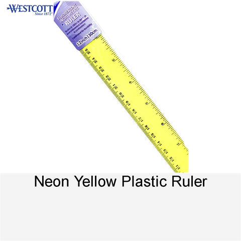 NEON YELLOW PLASTIC RULER