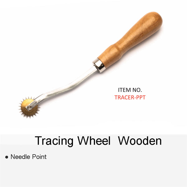 Tracing Wheel Wooden Handle Stainless Steel Incisive Needle Teeth Stamped US