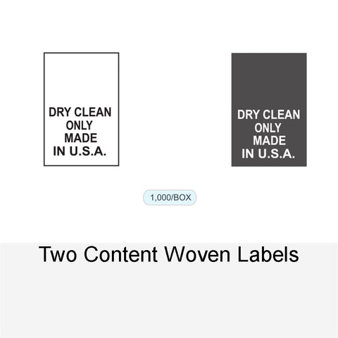 TWO CONTENT WOVEN LABELS