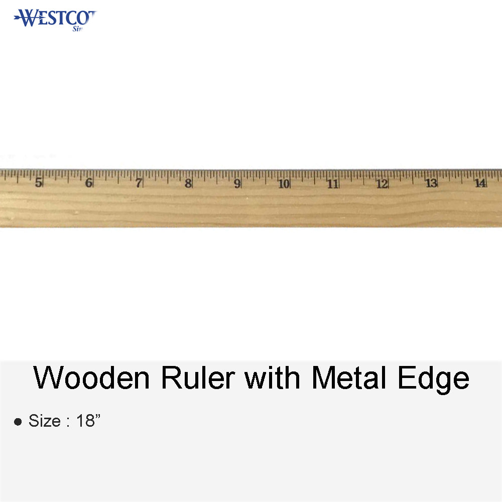 Wooden Ruler With Metal Edge